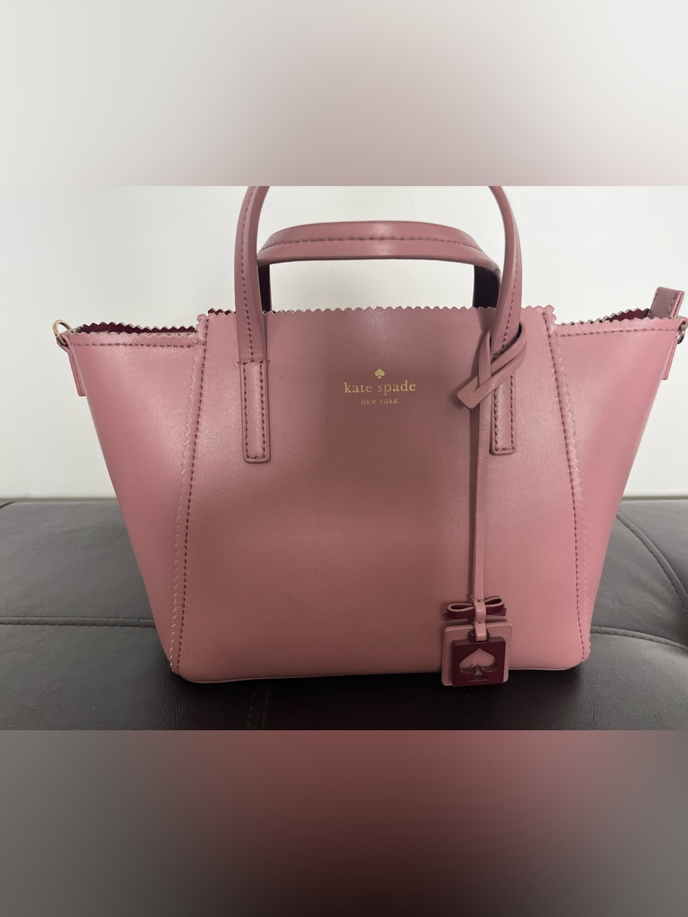 kate spade Rose Pink Leather Scallop-Edge Tote